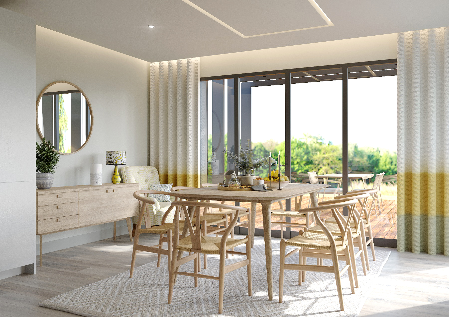 Renaissance Interiors visualisation drawing for building curtain tracks into the ceiling