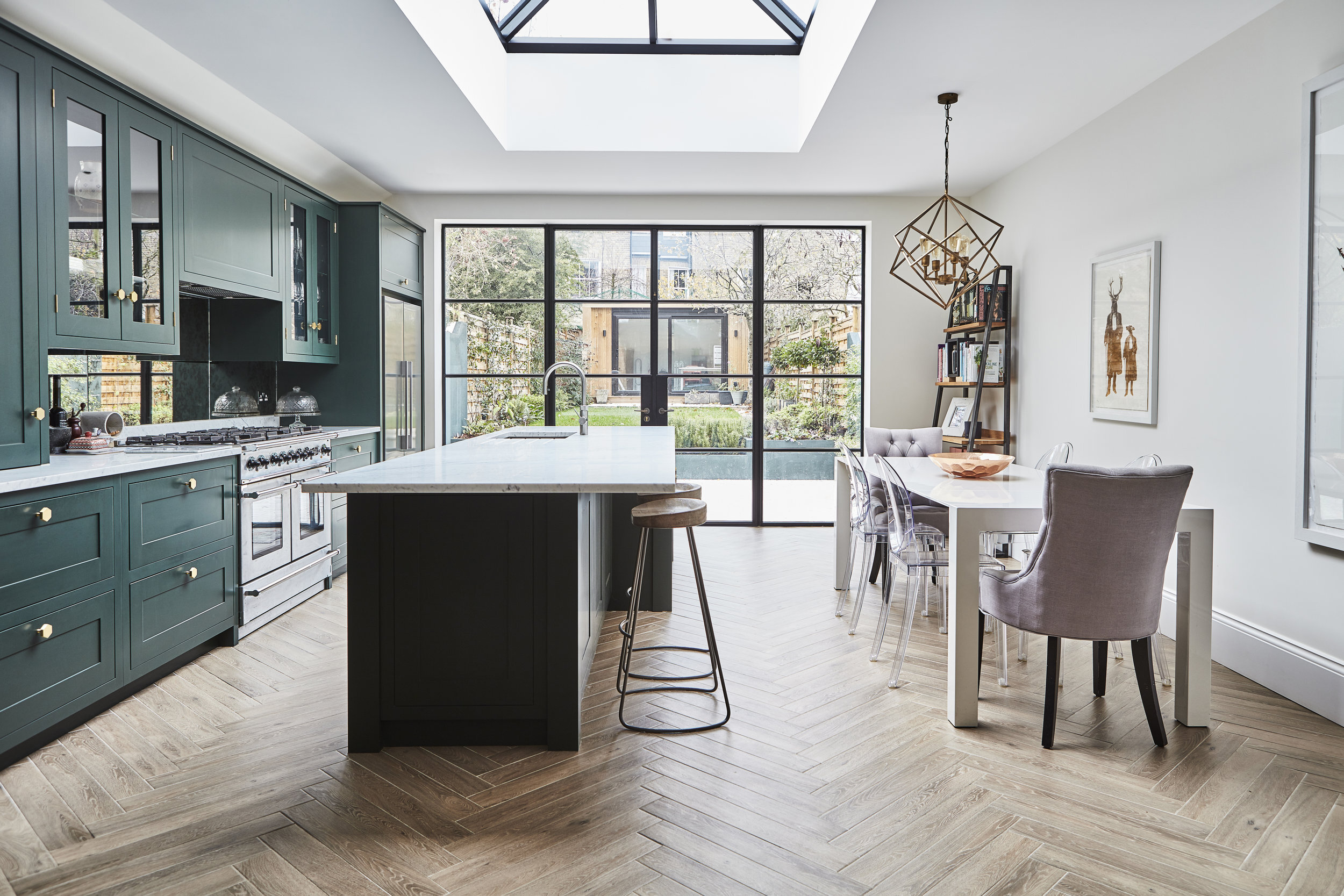 Island from Blakes London used to create zones within an open plan kitchen